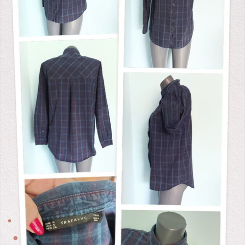 Zara Trafaluc cotton shirt with stonewashed effect, M-XL