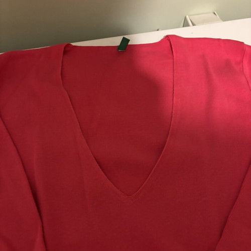 Benetton long sleeve pink fuchsia blouse used, women's