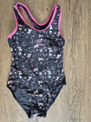 Admiral girls' one-piece swimsuit like new, black and pink, size 116 cm