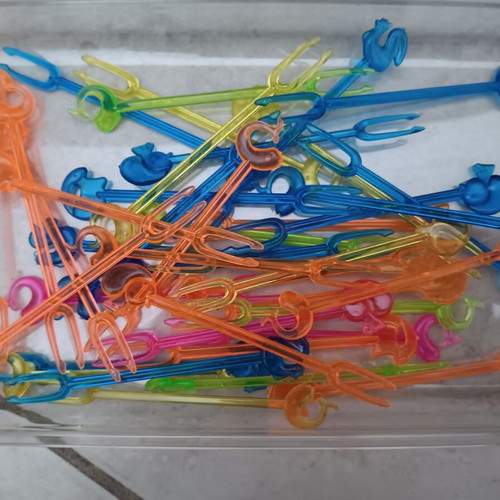 Colored sandwich toothpicks like new, pack of 40 and wooden 49