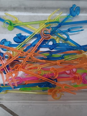 Colored sandwich toothpicks like new, pack of 40 and wooden 49
