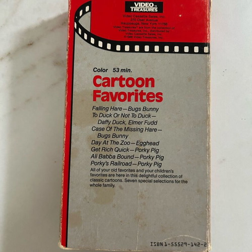 Cartoon Favorites VHS video tape used, animated cartoons 1986