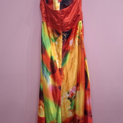 Backless floral print dress like new, anonima, size M/L, multicolor