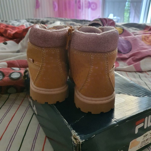 Fila kids boots size 24 like new, brown and pink
