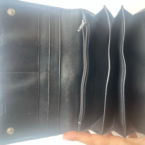 Prada wallet used black, men's model