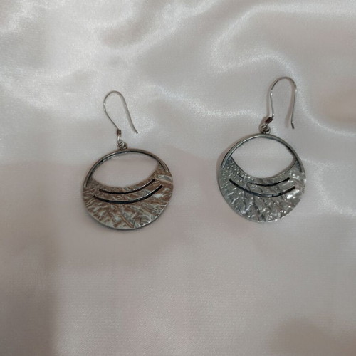 Handmade 925 Silver Earrings with 14k Gold Leaf, like new