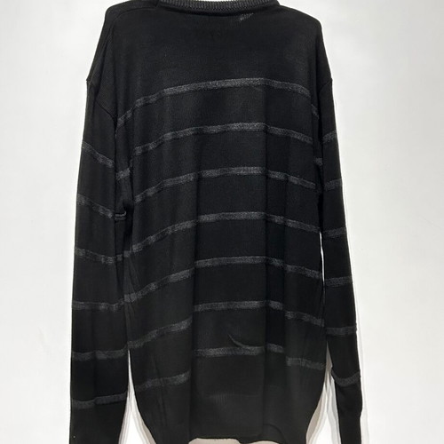 Knitted sweater with black and gray stripes like new, size 3XL