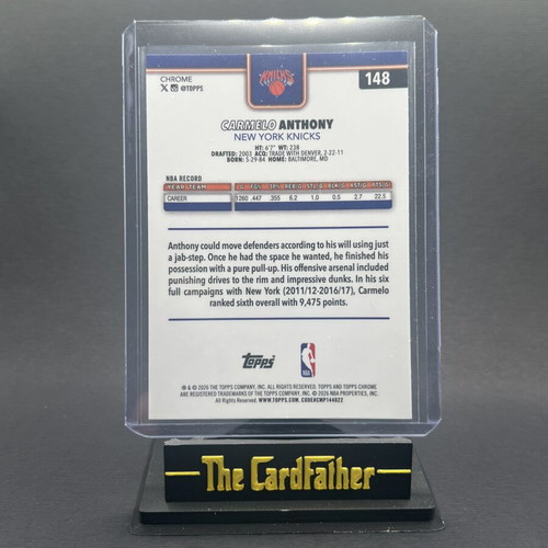 Carmelo Anthony Raywave Topps Chrome NBA Basketball Card