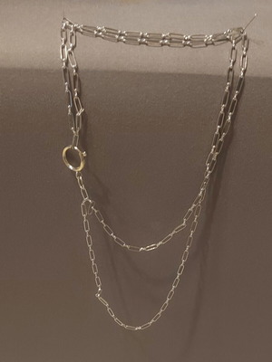 Chain necklace made of stainless steel with decorative clasp, new