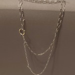Chain necklace made of stainless steel with decorative clasp, new