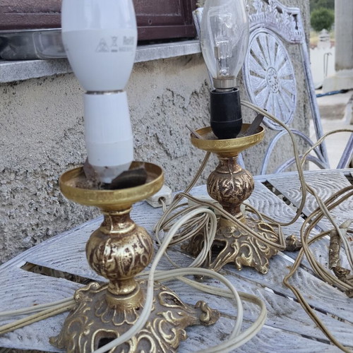 Vintage table lamps set of 4 used, ideal for restoration or DIY project