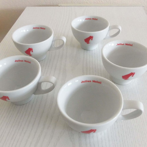 Julius Meinl porcelain coffee cups set of 5 used, white color