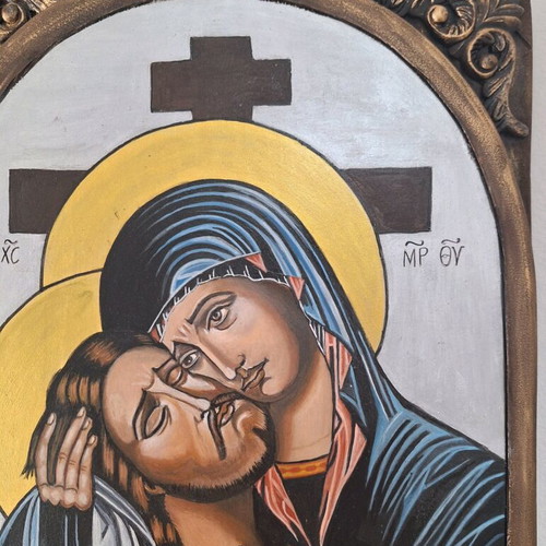 Threnos Icon new, traditionally painted with egg tempera on wood