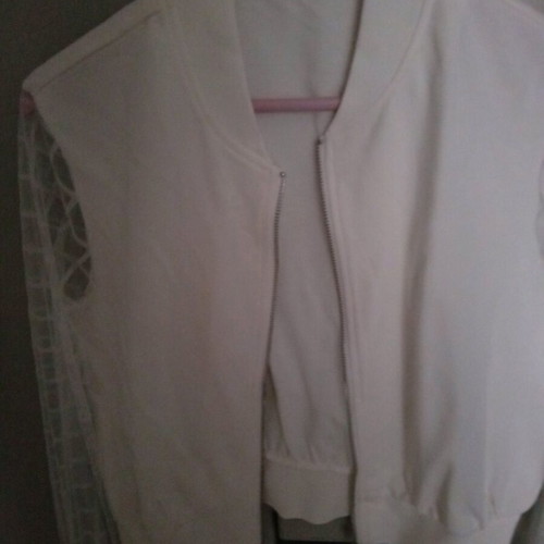 Jacket with transparent sleeves like new, white size M