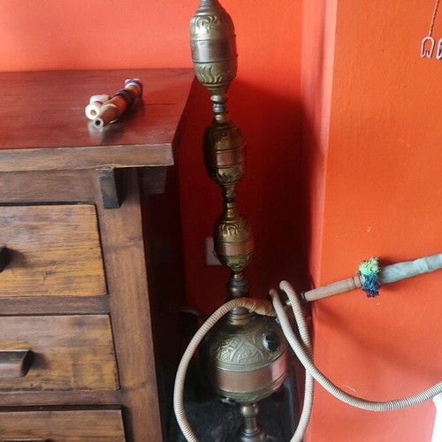 Hookah 1.20m Egyptian copper and bronze used, 1990