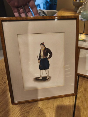 Painting traditional Greek costume like new with frame