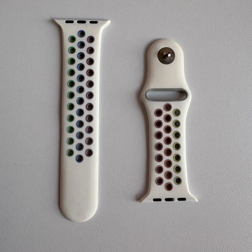 Silicon Sport Band for Apple Watch, size S/M, white multicolor