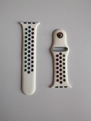 Silicon Sport Band for Apple Watch, size S/M, white multicolor
