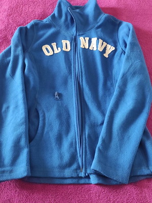 Old Navy fleece jacket used, blue, XS, broken zipper