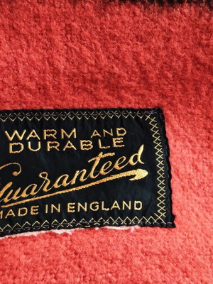 Vintage wool blanket used, made in England, 180x140 cm