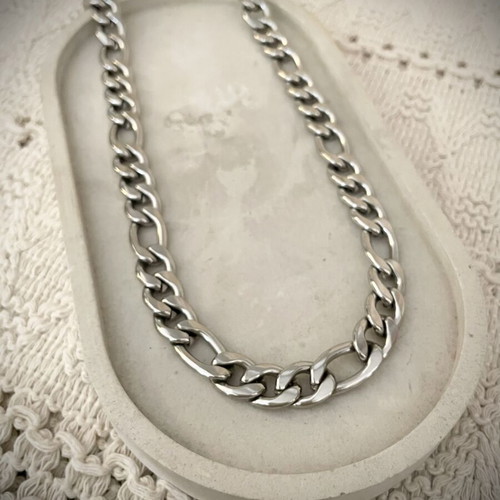 Unisex Stainless Steel Chain Necklace new, silver color