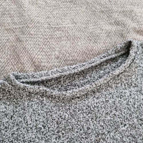 Grey Shein long-sleeve sweater with split hem, new, size S