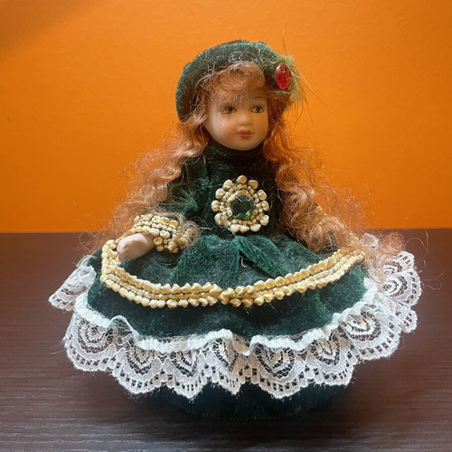 Porcelain doll jewelry box like new
