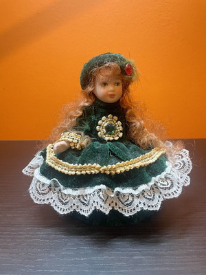 Porcelain doll jewelry box like new