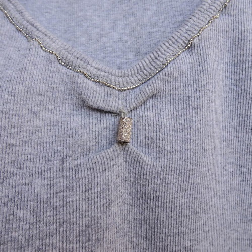 Brunello Cucinelli silver embellished scoop-neck tank top like new, size M
