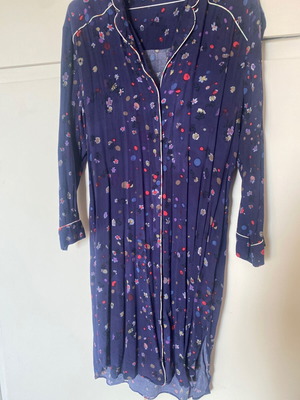 Blue dress with flowers and buttons in Chinese style, new, size M