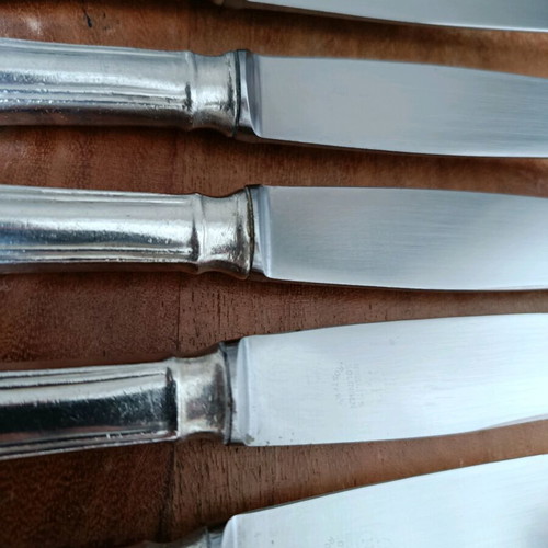 Nissiotis Solingen set of 6 silver-plated knives, stamp 90