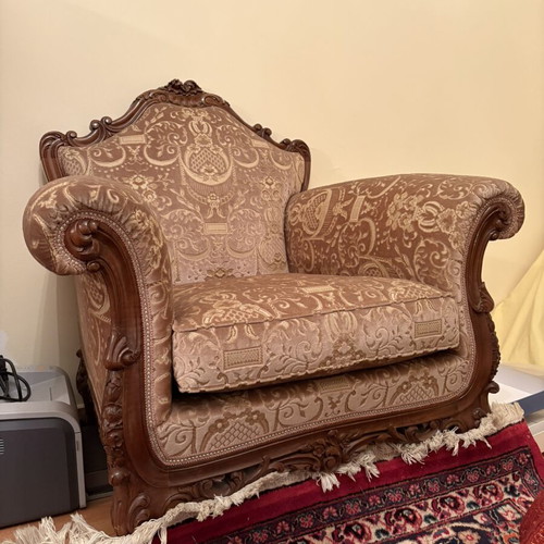 Three-seater sofa with two matching armchairs
