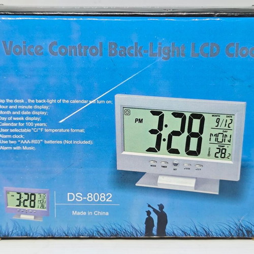Ψηφιακό επιτραπέζιο ρολόι DS-8082 με Voice Control και οπίσθιο φωτισμό σαν καινούργιο