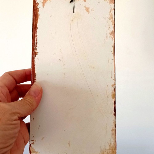 Wood painting with brass hook used, handmade art