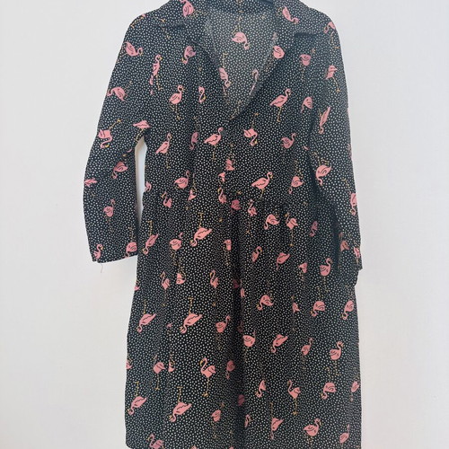 Short dress with flamingo print like new