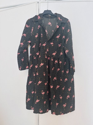 Short dress with flamingo print like new