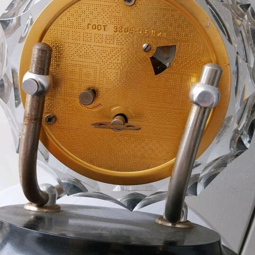 Mayak wind-up table clock used with mineral crystal 1980