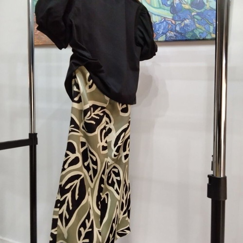 Zara and Stradivarius summer set midi skirt and black blouse size M like new