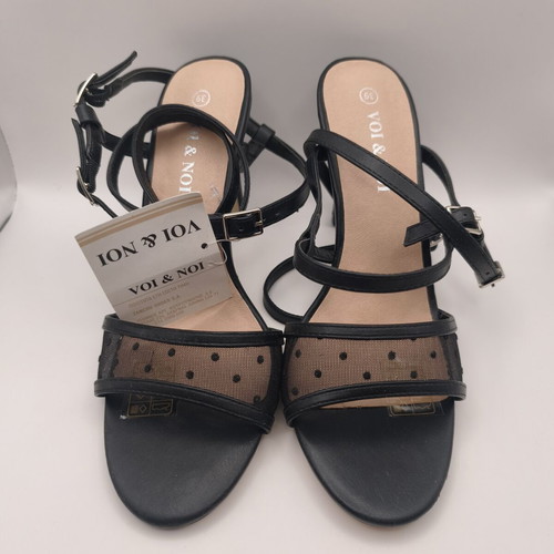 Voi & Noi Black Women's Sandals Size 39 New