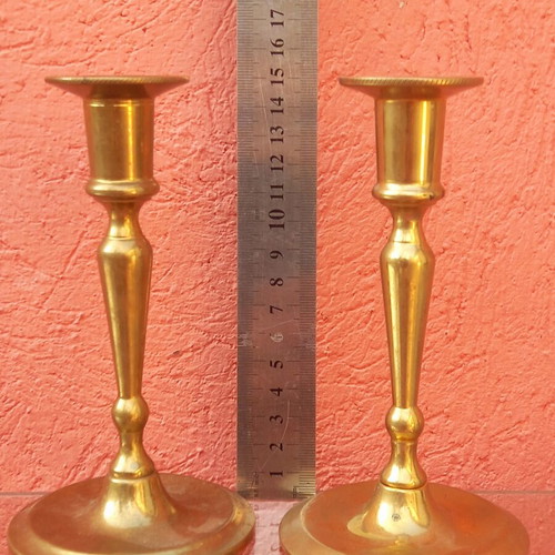 Brass candlesticks, height 15 cm