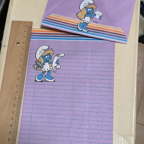 Vintage Smurfette Letter Writing Set like new