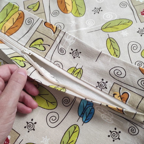 Set of 2 decorative sofa pillowcases with modern tree and leaf design, like new