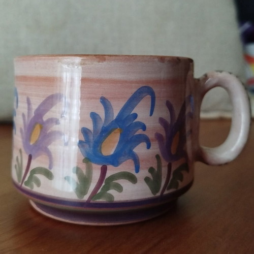 Vintage handmade ceramic cup “Dionysia” like new