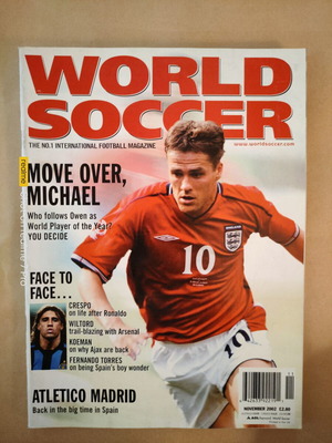 World Soccer Νοέμβριος 2002 περιοδικό σαν καινούργιο αγγλική έκδοση