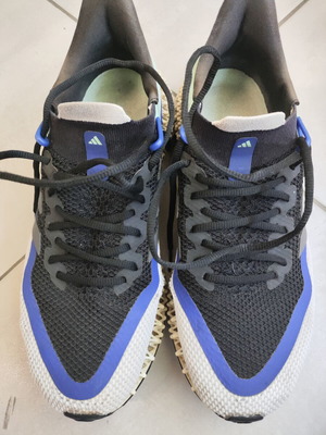 Adidas 4D running shoes size 45.5, blue multicolor