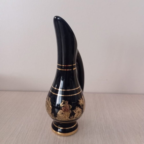 Vintage decorative vase with 24K gold ancient Greek motifs like new