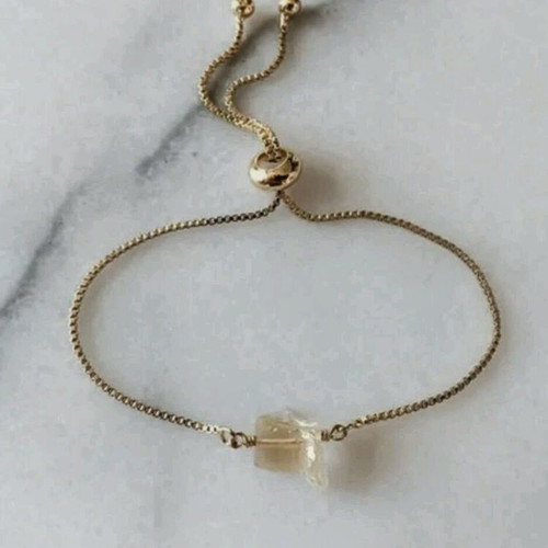 Bracelet with citrine, new, yellow and gold colors