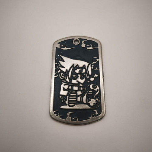 Anime Dog Tag Naruto Sasuke Uchiha Chibi Style used