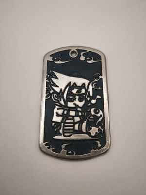 Anime Dog Tag Naruto Sasuke Uchiha Chibi Style used