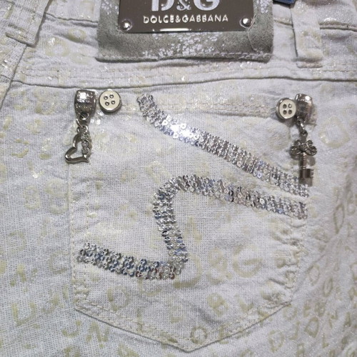 Dolce & Gabbana women's linen bootcut pants like new, white, vintage